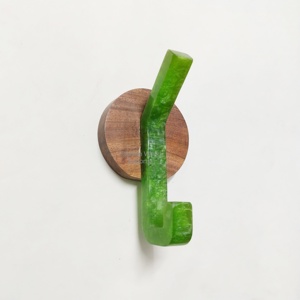 Handcrafted Resin <b>Wall</b> <b>Hook</b> with Angular Green Resin <b>Hook</b> Decorative <b>Wall</b> <b>Hook</b> <b>for</b> Entryway Bedroom Bathroom Modern Home Decor - Product Image 1