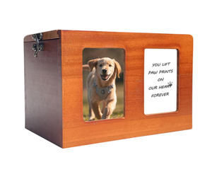 Hot Selling Modern American Style Natural Wood Cat Dog Ashes <b>Memorial</b> Urn Photo <b>Frame</b> Urns - Product Image 1