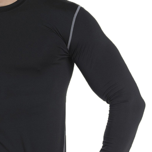 Men's <b>Black</b> <b>Long</b> <b>Sleeve</b> Compression Shirt Quick Dry Polyester Base Layer <b>Top</b> for <b>Gym</b> Training and Sports - Product Image 5