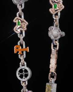 10K <b>Solid</b> White Gold VVS1 Lab Grown Diamond Jewelry Luxury Design Pink Enamel Baguette Diamond Name Cuban Chain <b>Necklace</b> - Product Image 3