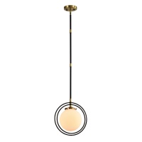 Inno Casa DN-007 Nouvelle Arrivée Kit KD Suspension Moderne 1 Lumière E26/E27 avec Abat-jour Rotatif en Fer Plaqué Or Noir et Verre, Certifiée ETL