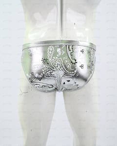 Custom Logo <b>Men's</b> Metallic Paisley Bikini Briefs Polyester Spandex <b>Underwear</b> Private Label OEM Wholesale Manufacturer - Product Image 3