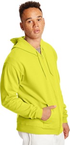 Sweat-shirt à capuche zippé pour homme, rouge uni, en polaire, coupe décontractée avec poches, respirant, pour l'automne - Product Image 5