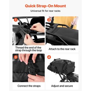 30L impermeabile borsa posteriore posteriore per moto portapacchi per moto sport all'aria aperta porta bagagli universale zaino nero a spalla - Product Image 4