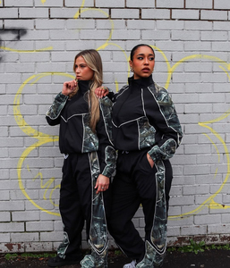 Streetwear Unisex Two Pieces Patchwork <b>Camo</b> Printing Nylon Lightweight Windbreaker <b>Jacket</b> and Jogger Pants Running Tracksuits - Product Image 3