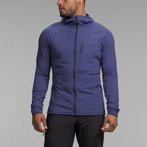 Sweat-shirt à capuche zippé gris pour homme, coupe classique, couleur unie, décontracté, pour l'automne, écologique, respirant, 100% coton, tissu éponge français - Product Image 3