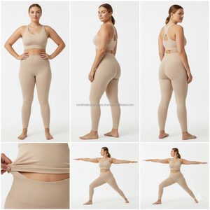 Conjunto de Yoga de Talla Grande para Mujer, Sujetador Deportivo y Leggings de Cintura Alta, Transpirable, de Secado Rápido, Conjunto de 2 Piezas para Gimnasio, Ejercicio y Fitness - Product Image 2