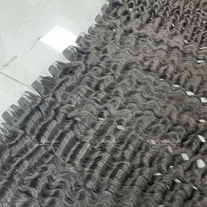 Extensiones de cabello vietnamita crudo de onda rizada suave y brillante de alta calidad, pelucas delanteras de encaje, accesorios de extensión de cabello prearrancados de fábrica - Product Image 1