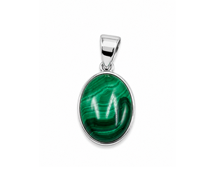 Magnifique pendentif en argent sterling 925 avec malachite naturelle pour femme, fait main, pierre précieuse verte, bijou élégant et remarquable, cadeau - Product Image 1
