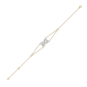 Bracelet Papillon Romantique en Diamant Plaqué Or 18K, Sertissage Griffe Cœur, Bijou Chaîne pour Femme, Usage Quotidien - Product Image 3