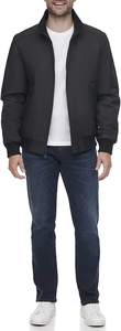 <b>Men's</b> Yellow Bomber <b>Jacket</b> Casual Zipper Closure Polyester Material Turn-down Collar Regular Fit Autumn Wear - Product Image 6