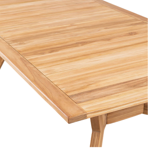 Table à manger rectangulaire en teck massif avec pieds croisés inclinés – Design moderne et durable - Product Image 2