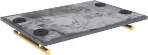 Modern <b>Black</b> Marble Serving Tray with Gold Metal Handles Luxury Decorative <b>Vanity</b> Tray for Bathroom Bedroom Coffee <b>Table</b> Kitchen - Product Image 6