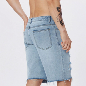 Shorts en jean décontractés pour hommes, dernière conception OEM, écologiques, séchage rapide, couleur unie, haute qualité, style streetwear, prix abordable - Product Image 6