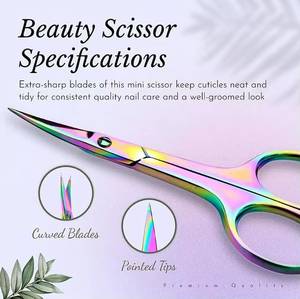 Rainbow Manicure <b>Scissors</b> Stainless Steel Sharp Blade Round Handle Beauty Tools <b>for</b> <b>Nail</b> Care Adults New Design - Product Image 3