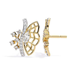Pendientes de Diamantes Cultivados en Laboratorio en Oro Amarillo para Mujer, Corte Brillante, Clásicos para Boda, Chapados en Oro de 14k-22k, Joyería JEWELLERY PLANET - Product Image 2