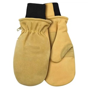 Mitaines d'hiver pour hommes et femmes en cuir de chèvre noir, compatibles écran tactile, respirantes, longues, toutes saisons, pour le voyage, fabriquées au Pakistan - Product Image 1