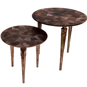 Vente chaude Design d'intérieur personnalisé Style de vie de luxe Tables d'appoint en bois anciennes gigognes Fabrication indienne - Product Image 1