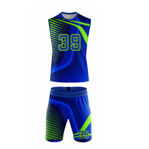 Uniforme de football américain à marque privée pour hommes, maillot et short de sport pour entraînement d'équipe, uniforme de football bleu et vert - Product Image 1