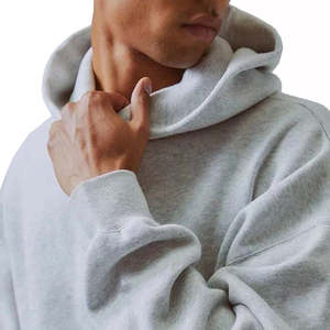Sweat à capuche décontracté en molleton de coton personnalisé pour homme, coupe oversize, coupe-vent, avec logo imprimé sur mesure - Product Image 6