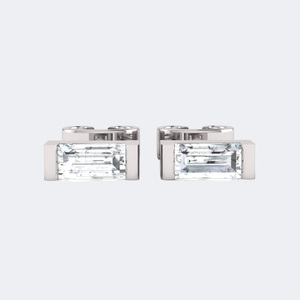 ต่างหูแบบคลาสสิกทรงบาแกตต์ 0.10 กะรัต - Product Image 5