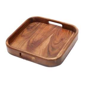 Custom <b>Large</b> Wood Serving <b>Tray</b> Gold Brass Handle Rectangle Wooden Food Breakfast Platter <b>Tray</b> for Hotel Restaurant Serving <b>Trays</b> - Product Image 3
