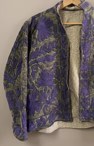 Vente en gros MONIT MARKETING Blouson bomber Suzani vert menthe fait main, brodé à la main, motif floral, style bohème, en coton respirant, vintage - Product Image 4
