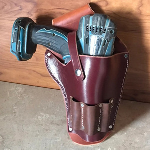 Funda de cuero resistente para taladro, soporte profesional para herramientas eléctricas, bolsa para taladro inalámbrico, para construcción, electricistas, personalizada, en venta - Product Image 6