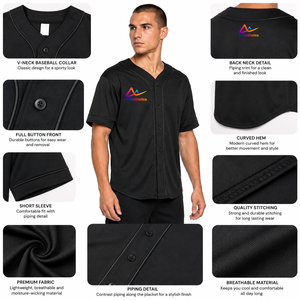 Camiseta Deportiva de Béisbol para Hombre con Mangas Cortas, Tejido Transpirable y Ecológico para Deportes de Verano - Product Image 5