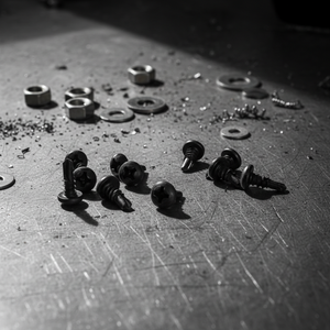 Vis autoperceuse à tête cylindrique en acier au carbone revêtu noir PDC 11 avec rondelle, entraînement Phillips, filetage grossier, grade 4.8/6.8, norme DIN-ISO - Product Image 1