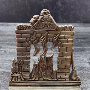 Vintage Fireplace <b>Stocking</b> <b>Holder</b> Broom Heavy Cast Metal Mantel Hook Made in India Silver Finish Pewter Witch Decor feltsocks - Product Image 3