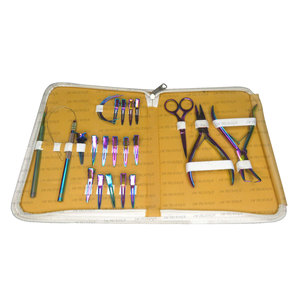 Matte Black Hair Extension Tool Kit - Scalp Protector Shield, Razor Blending Tool, <b>Pliers</b>, and Tail Comb <b>Set</b> Complete Salon Kit - Product Image 3