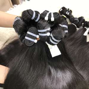 Extensiones de cabello humano vietnamita negro liso Natural de la mejor calidad, cutícula alineada, virgen, sin piojos, sin desprendimiento para trama Genius - Product Image 5