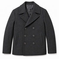 Manteau d'hiver pour homme à double boutonnage, col à revers, coupe classique, en laine, coupe-vent, doublure intérieure, boutons sur le devant, garniture en fourrure, 220g