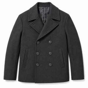 <b>Men's</b> Double Breasted Lapel <b>Pea</b> <b>Coat</b> Winter Overcoat Windproof Lined Interior Regular Fit Woolen Button Front Formal Casual - Product Image 6
