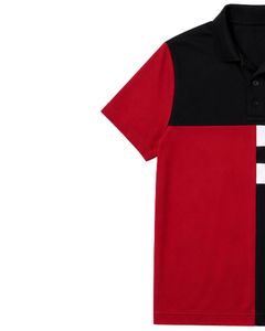 Customized Black Red And <b>White</b> Men <b>Polo</b> Shirt Short Sleeve Casual Sports <b>Golf</b> T Shirt Breathable Summer Wear Color Block Design - Product Image 4
