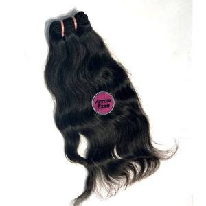 Arrow Exim Lot de mèches ondulées 100% vierges indiennes Remy à tirage unique, double trame cousue à la machine, couleur naturelle 1B-2, 3.5-4oz, Tamil Nadu - Product Image 5