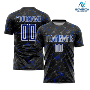 Uniforme de football en polyester respirant à motif verre craquelé, sublimation personnalisée, manches courtes par Novenza - Product Image 6