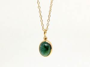 Delicate Green Tourmaline Necklace Handmade Gemstone Chain 925 Sterling Silver 14K Gold Plated Jewelry - Product Image 6