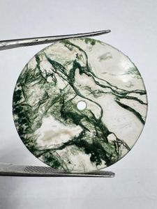 หน้าปัดนาฬิกาหินมอสอาเกตสีขาวทรงแบนขนาด 28.5 มม. หนา 0.8 มม. ขัดเงา (อัญมณีและหิน) - Product Image 6