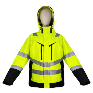High Visibility Safety Vest Reflective Workwear <b>Jacket</b> For Road Construction Warehouse Industrial <b>Workers</b> - Product Image 4