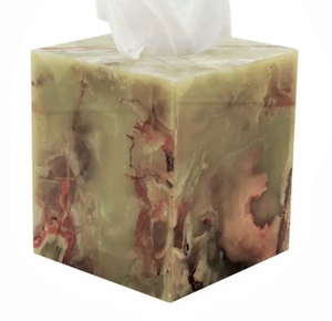 JANNAT EXPORT Modern <b>Green</b> Marble Eco-friendly Tissue Box Convenient Handle Design for Tabletop Decor Kitchen Bathroom Use - Product Image 3