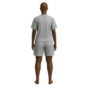 ชุดกีฬาฤดูใบไม้ร่วงพิมพ์ลายกางเกงขาสั้นแบบสั้นลายกราฟิกแนวสตรีทเสื้อยืดเอวลอยเข้ารูปผ้าทอสไตล์ลำลองคลุมเข่าสไตล์วินเทจ - Product Image 3