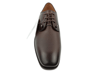 Dlords Gad Penny Chaussures Richelieu pour Homme en Cuir de Vachette Marron Plaqué, à Lacets, à Bout Pointu, Antidérapantes, pour le Bureau et la Carrière, Couleur Unie, en Cuir de Mouton