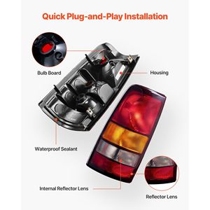 Gruppo Luci Posteriori per Chevy Silverado 1999-2003, GMC Sierra 1500/1500 HD/2500/2500 HD/3500 1999-2006, Sistemi di Illuminazione GMC 2007 - Product Image 6