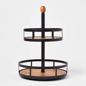 Grand support à gâteau rond en bois avec base solide pour la présentation de gâteaux de boulangerie, décoration de centre de table de mariage - Product Image 5