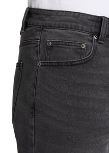 Shorts Bermuda en toile délavée gris foncé pour homme, taille mi-haute, cordon de serrage, décontracté, avec poches, 100 % coton, coupe-vent et respirant - Product Image 5
