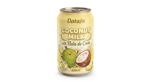 Leche de Coco de 330 ml con Nata de Coco, Bebida con Sabor a Frutas, Esterilizada, 100% Pura, en Lata - Product Image 4