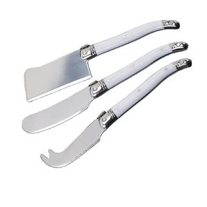 Lot de 3 mini-couteaux à fromage en métal avec manche en céramique, écologiques, compatibles lave-vaisselle et adaptés au contact alimentaire - Product Image 2