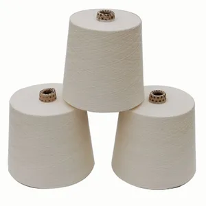 Raw White Polyester Spun Yarn 100% Polyester Virgin Spun Yarn Polyester Ring Spun Yarn